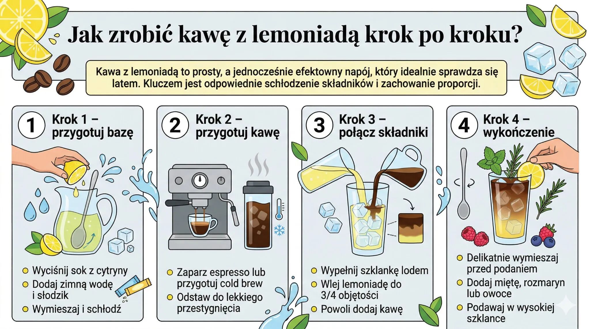 Jak zrobić kawę z lemoniadą krok po kroku?