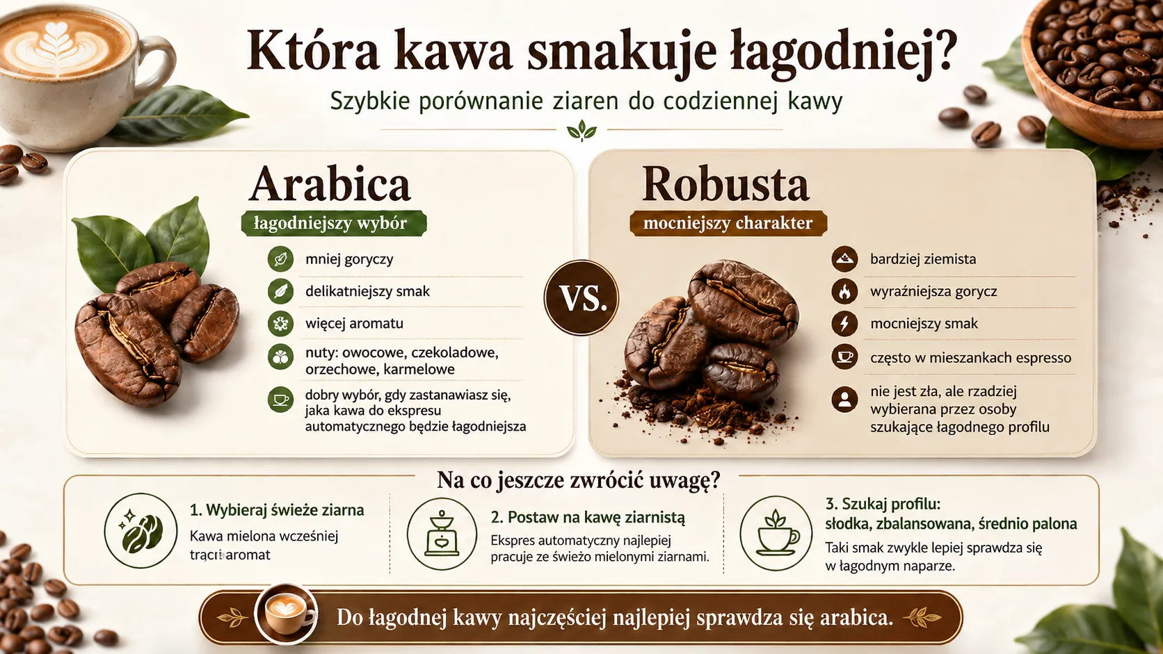 Która kawa smakuje łagodniej? - Szybkie porównanie ziaren do codziennej kawy