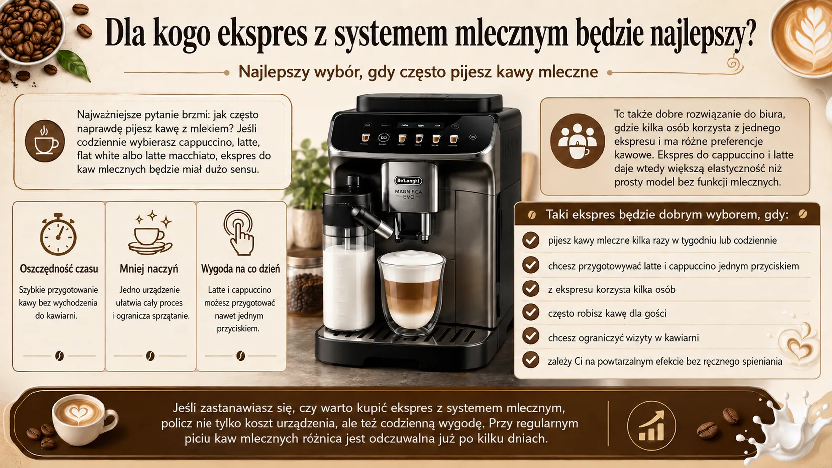 Dla kogo ekspres z systemem mlecznym będzie najlepszy?