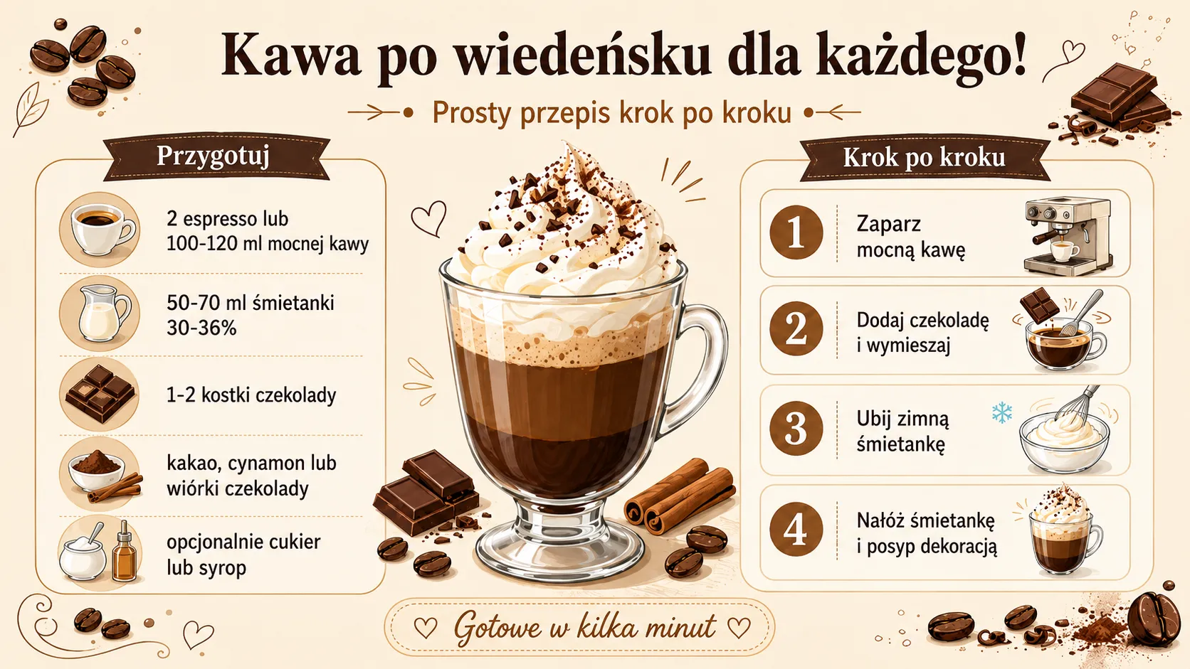 Kawa po wiedeńsku dla każdego - prosty przepis krok po kroku