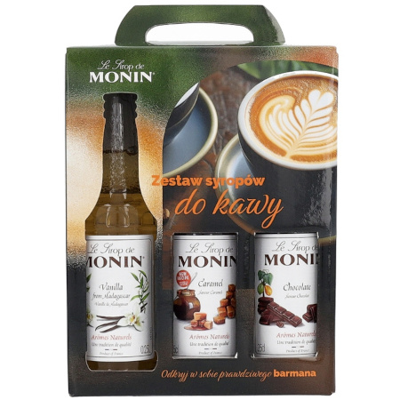 Zestaw syropów Monin do kawy 3x250 ml
