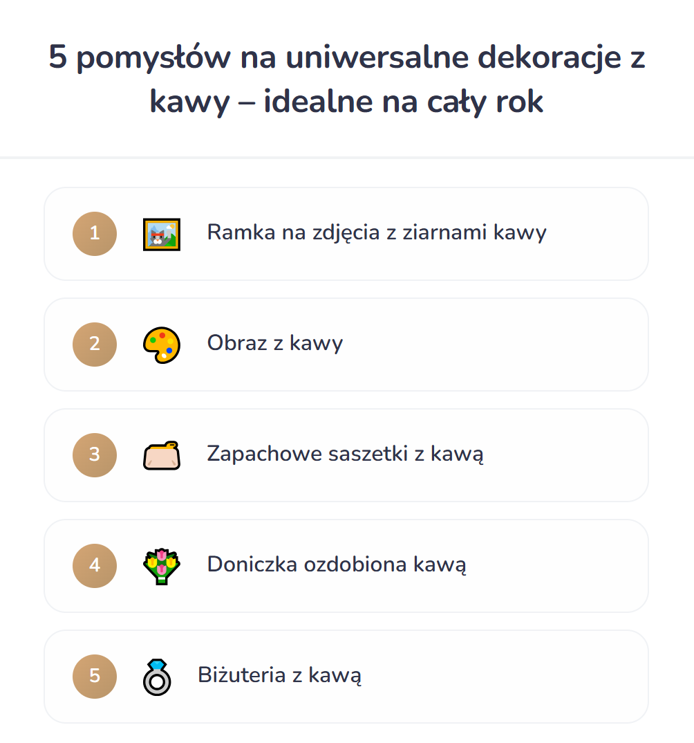 5 pomysłów na uniwersalne dekoracje z kawy - idealne na cały rok