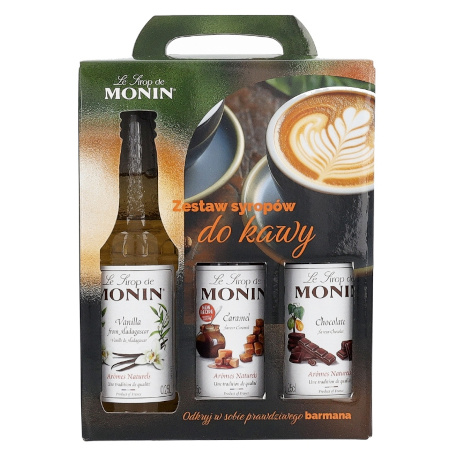 Zestaw syropów Monin do kawy 3x250 ml