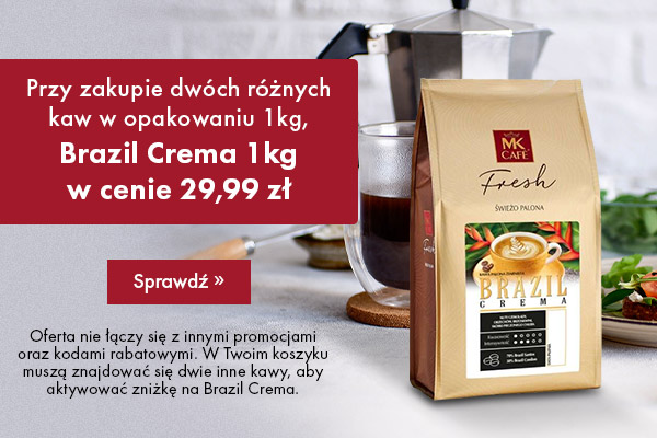 Przy zakupie 2 kaw, BRAZIL CREMA za 29,99