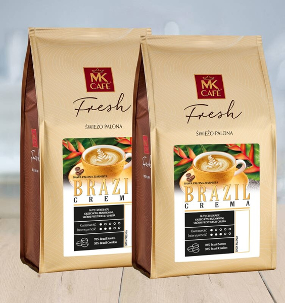 Zestaw Brazil Crema MK Fresh kawa ziarnista 2x1kg