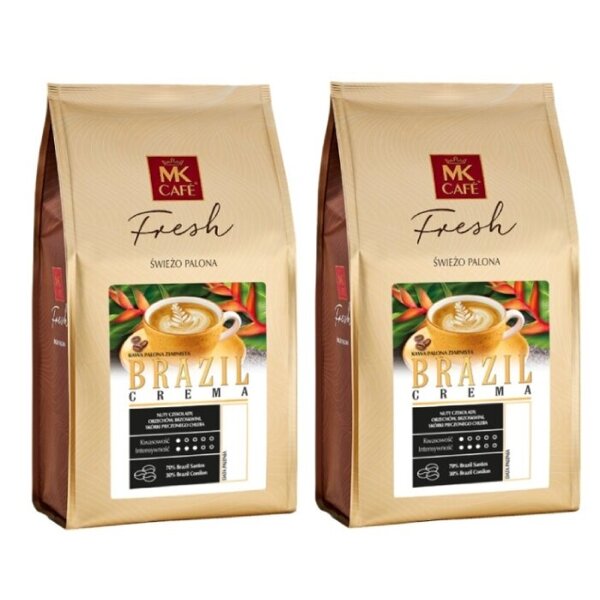 Zestaw Brazil Crema MK Fresh kawa ziarnista 2x1kg